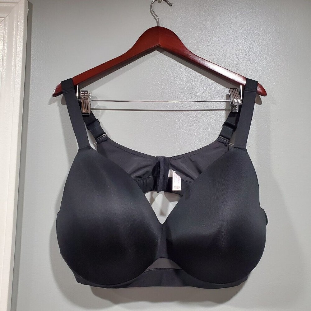 Cacique Womens Lightly Lined Full Coverage Black Bra Size 46DD Classic Underwire